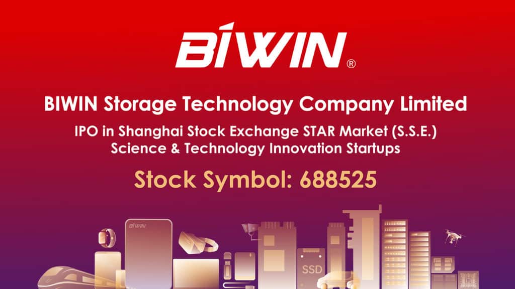 BIWIN Shanghai Stock Exchange, stock symbol 688525
